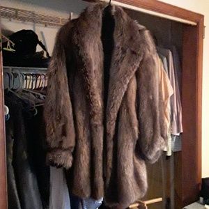 3/4 length raccoon coat
